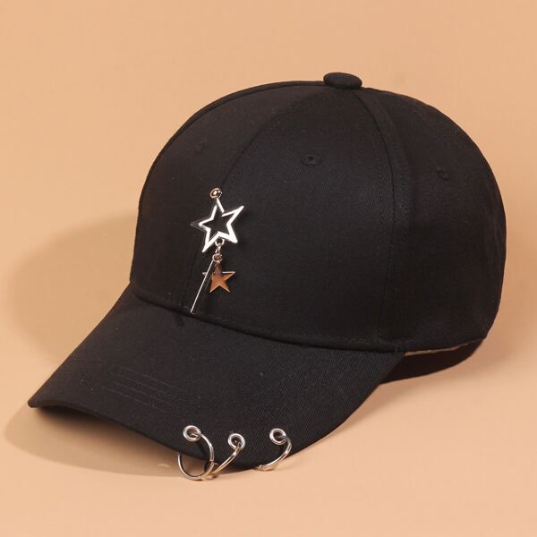 

Star Decor Baseball Cap, Black