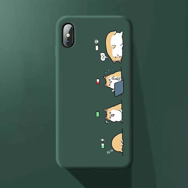 

Cartoon Graphic Phone Case, Green