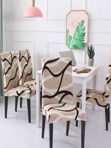 1pc Four Season Stretchy Chair Slipcover, Abstract Modern Polyester Removable Washable Chair Dust Cover, For Dining Room