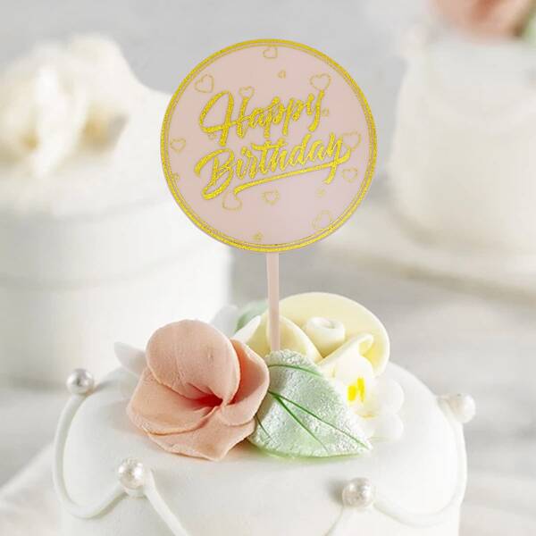 

1pc Slogan Graphic Birthday Cake Topper, Multicolor