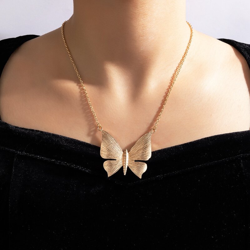 

Butterfly Drop Necklace, Gold
