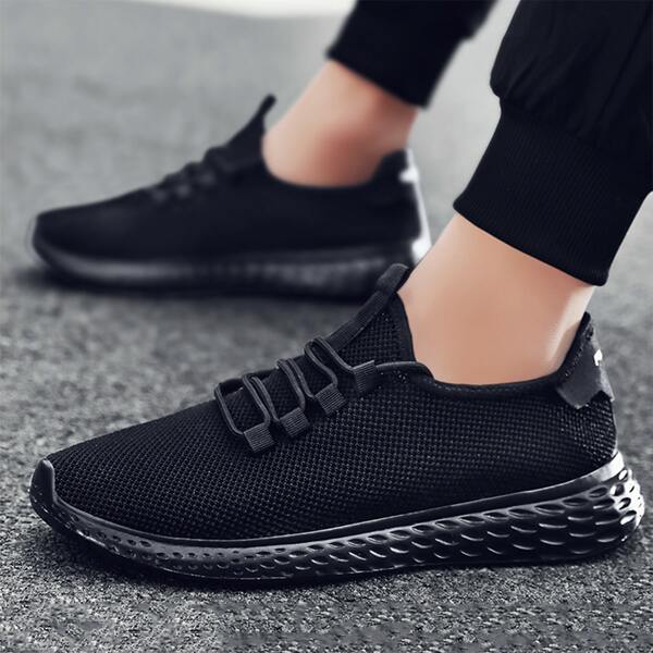 

Men Lace Up Decor Sneakers, Black
