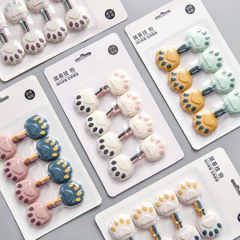 

8pcs Cat Paw Shaped Random Wall Hook, Multicolor
