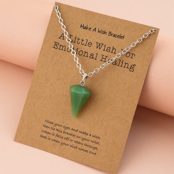 

Geometric Charm Necklace, Green