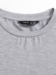 Muchica Drawstring Side Solid Tee - Light Grey - View 4