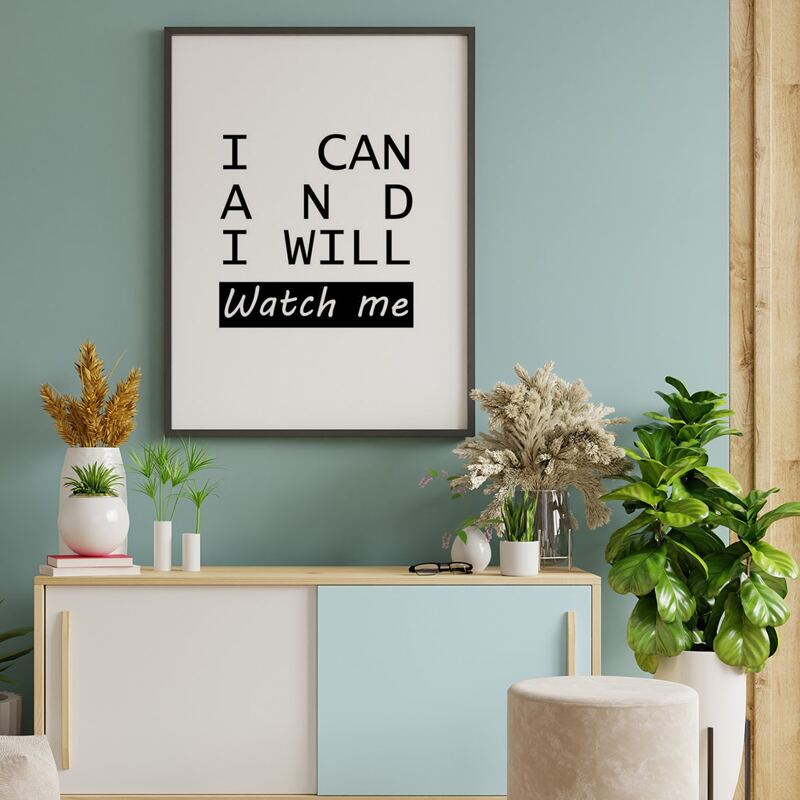 

Slogan Graphic Unframed Painting, White