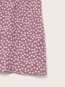 Soleia Knot Strap Shirred Back Ditsy Floral Dress - Dusty Pink - View 5