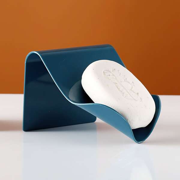 

1pc Drain Soap Dish Holder, Blue