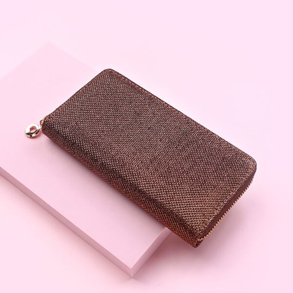 

Minimalist Glitter Long Wallet, Gold