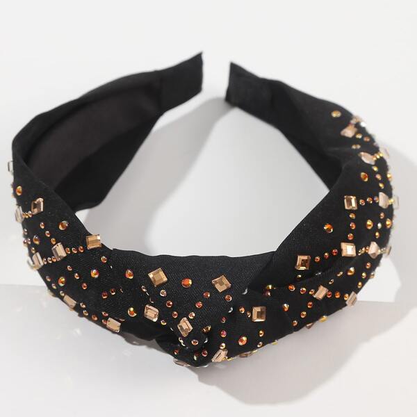 

Rhinestone Decor Hair Hoop, Black