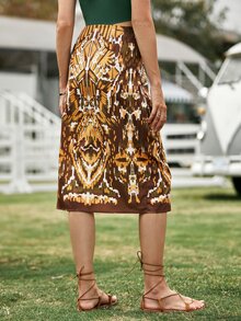 SHEIN Unity Váy Xù Tất cả trên in Boho - Nhiều màu - Xem 2