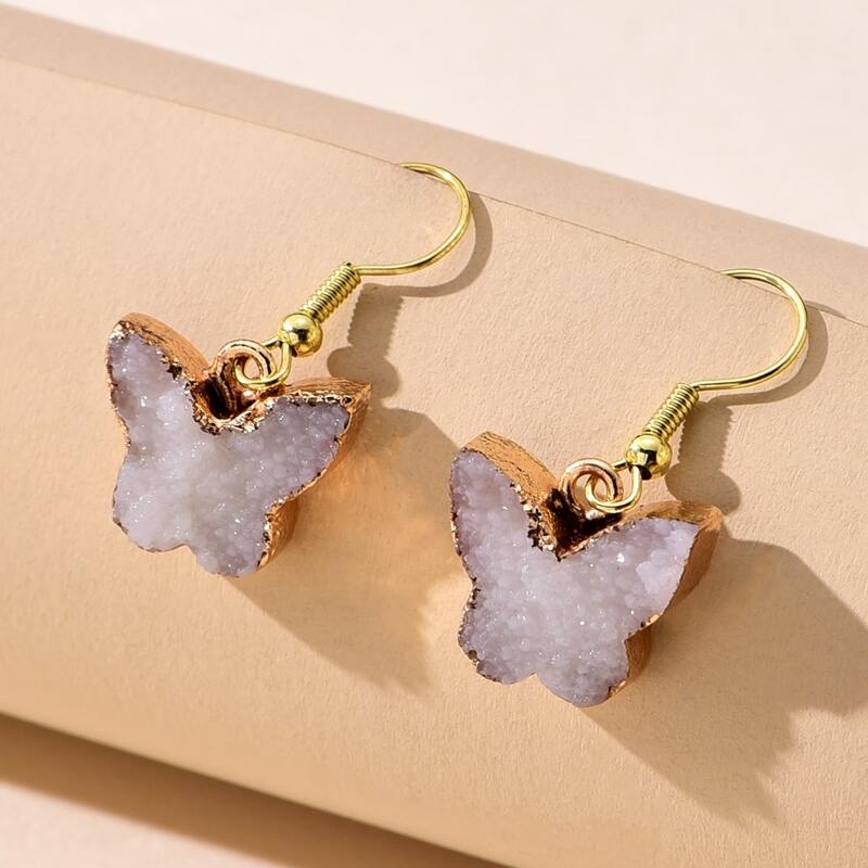 

Butterfly Drop Earrings, Beige