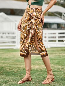 SHEIN Unity Váy Xù Tất cả trên in Boho - Nhiều màu - Xem 4