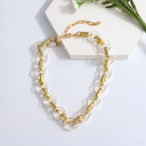 

Round Decor Chain Necklace, Gold