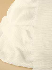 1 chiếc khăn trùm đầu Ả Rập bằng vải lanh trơn màu đơn giản dành cho nữ, khăn choàng Abaya mềm mại, phụ kiện đi biển, chống nắng, thích hợp sử dụng hàng ngày, quần áo che mặt mùa đông thu - Màu be - Xem 2