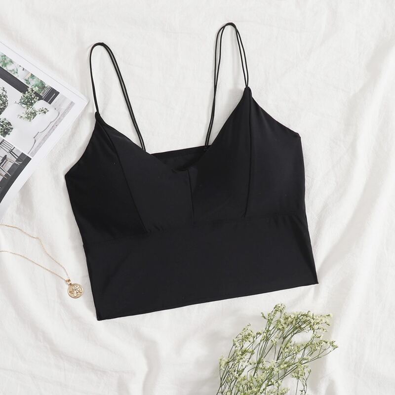 

Solid Longline Bra, Black