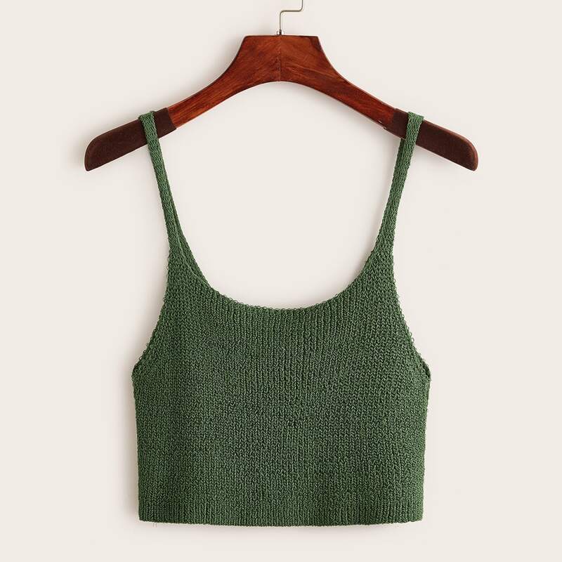 

Solid Knitted Cover Up, Dark green