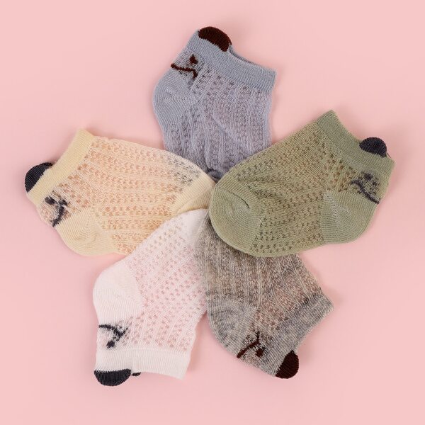 

5pairs Baby Simple Socks, Multicolor