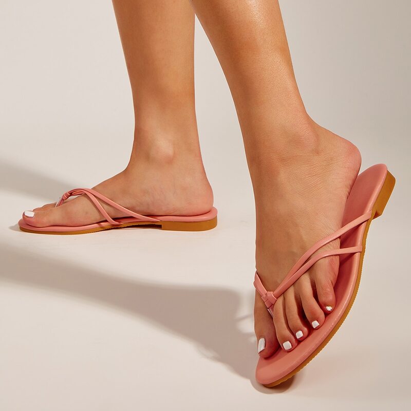 

Minimalist Toe Post Flat Sandals, Pink