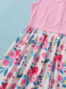 Floral Print A-line Dress - Multicolor - View 4