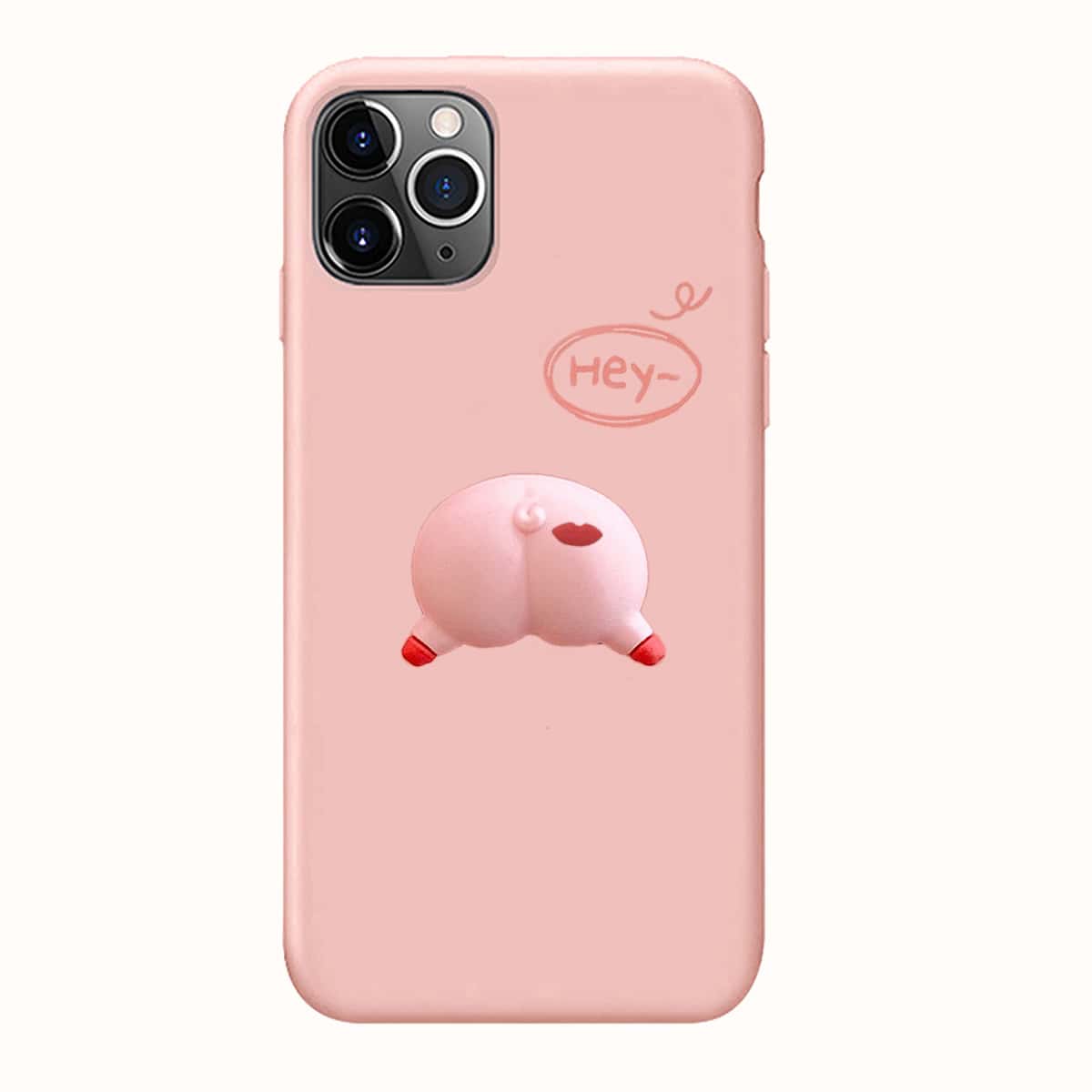 

Cartoon Butt Decor Phone Case, Pink