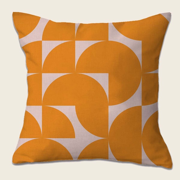 

Geometric Pattern Cushion Cover Without Filler, Orange