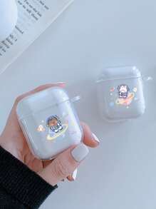2入組卡通圖案透明耳機殼通用於Airpods - 無色 - 查看 2