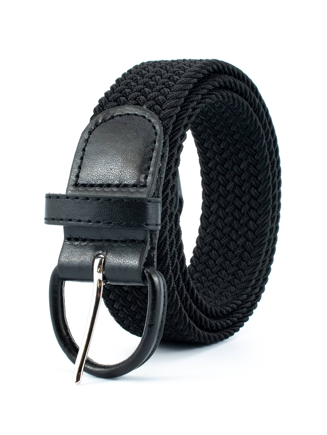 1pc Men's Elastic Belt Without Holes, Suitable For Daily Wear - Black - View 1