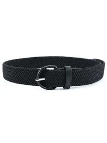1pc Men's Elastic Belt Without Holes, Suitable For Daily Wear - Black - View 2