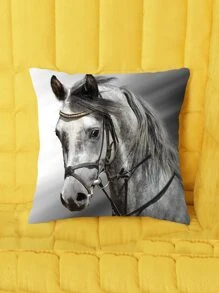 Horse Print Cushion Cover Without Filler, Modern Throw Pillow Case For Sofa - Multicolor - View 4