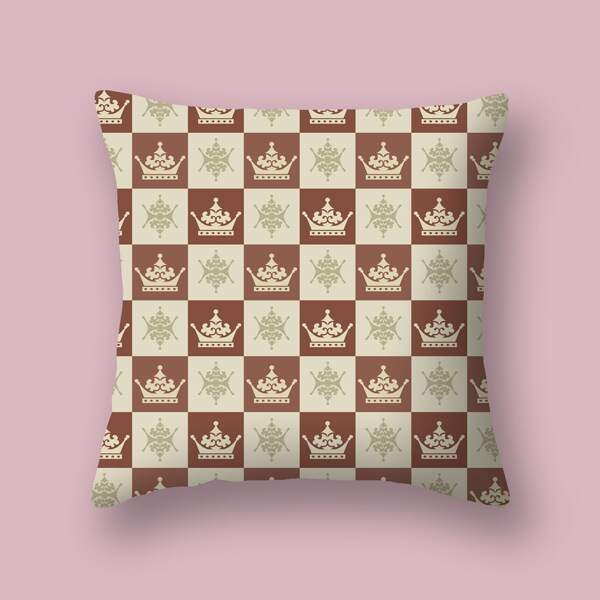 

Crown Print Cushion Cover Without Filler, Multicolor