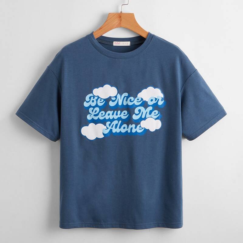 

Letter Cloud Graphic Tee, Blue