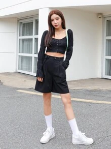 DAZY 翻蓋口袋复古短褲