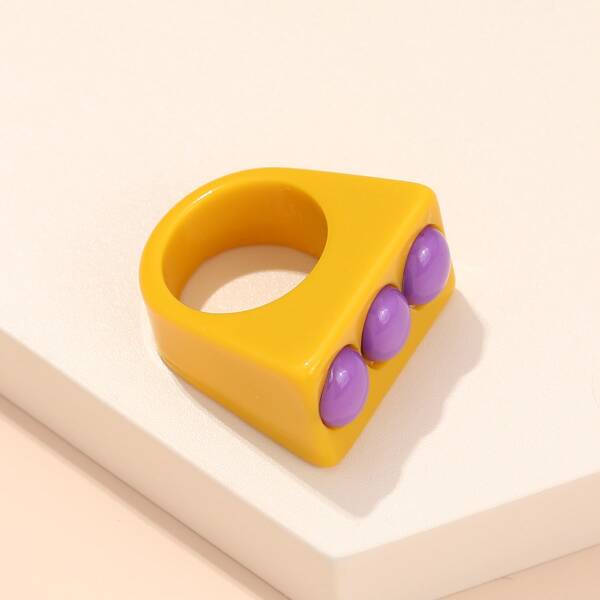 

1pc Resin Ring, Yellow