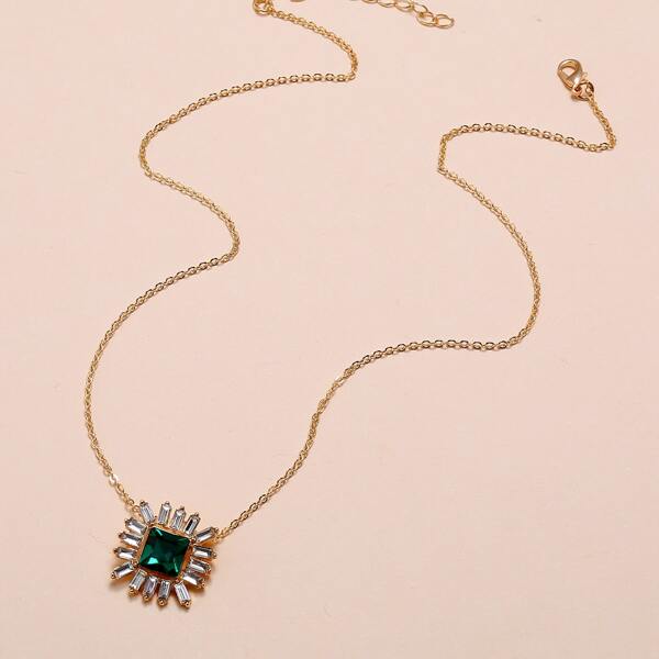 

Gemstone Charm Necklace, Green