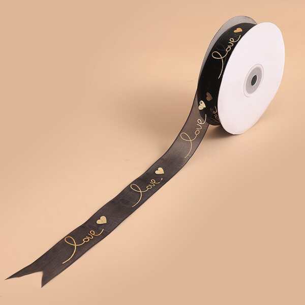 

1roll Letter Graphic Ribbon, Black