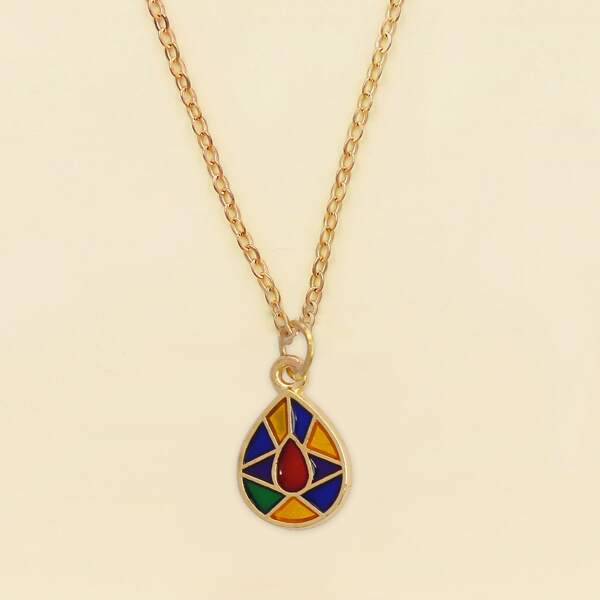 

Water-drop Charm Necklace, Multicolor