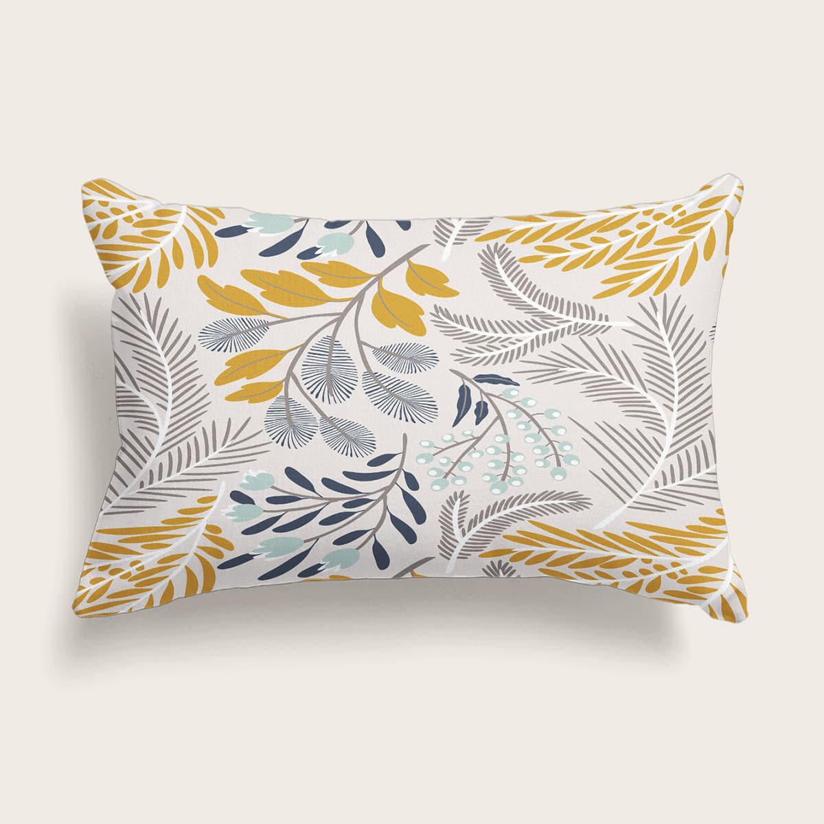 

1pc Leaf Print Cushion Cover Without Filler, Multicolor