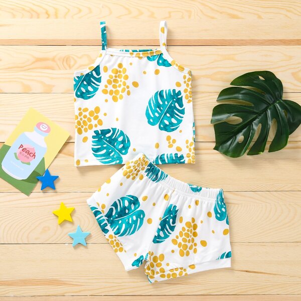 

Baby Girl Tropical Print Cami Top & Shorts, Multicolor