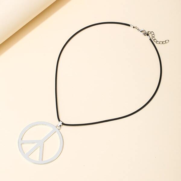 

Hollow Out Pendant Necklace, Silver