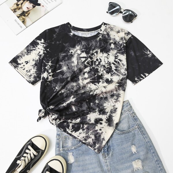 

Tie Dye Round Neck Tee, Multicolor