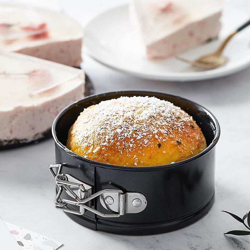 

1pc Round Cake Mold With Buckle, Black