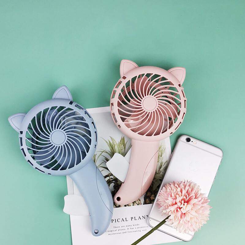 

1pc Ear Design Random Color Electric Handheld Fan, Multicolor