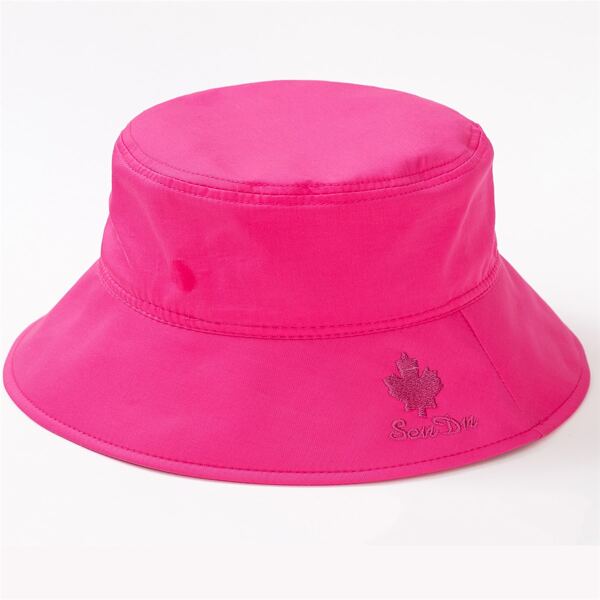 

Maple Leaf Embroidered Bucket Hat, Hot pink