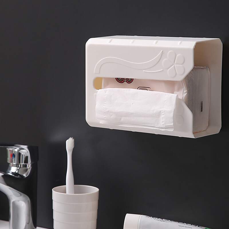 

1pc Plastic Tissue Box, Multicolor