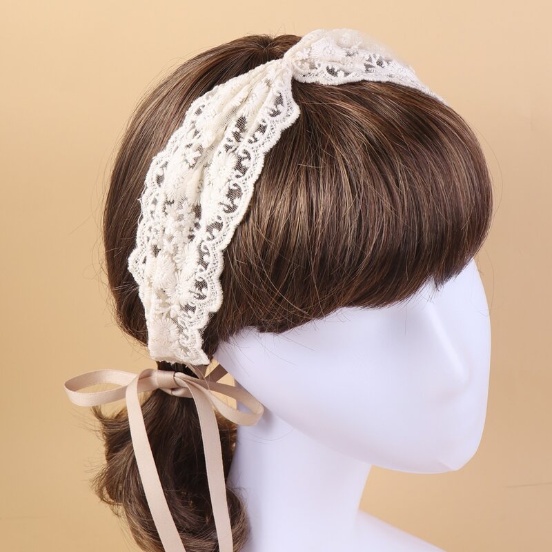 

Lace Hair Band, Beige