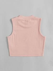 Toddler Girls Solid Ribbed Tank Top - Baby Pink - View 2