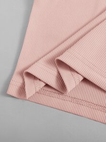 Toddler Girls Solid Ribbed Tank Top - Baby Pink - View 4