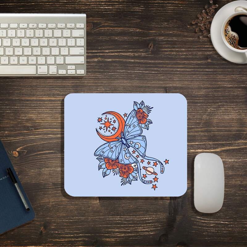 

Butterfly Pattern Mouse Pad, Blue