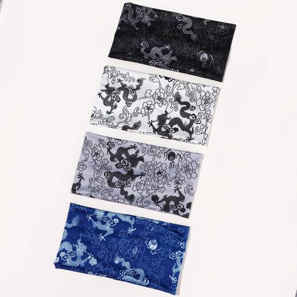 

4pcs Flower Print Hair Band, Multicolor